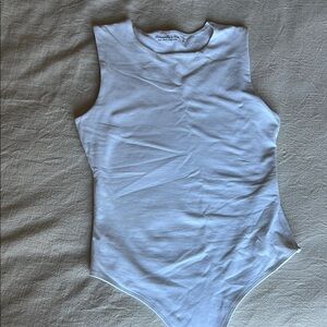 Abercrombie & Fitch White Sleeveless Bodysuit